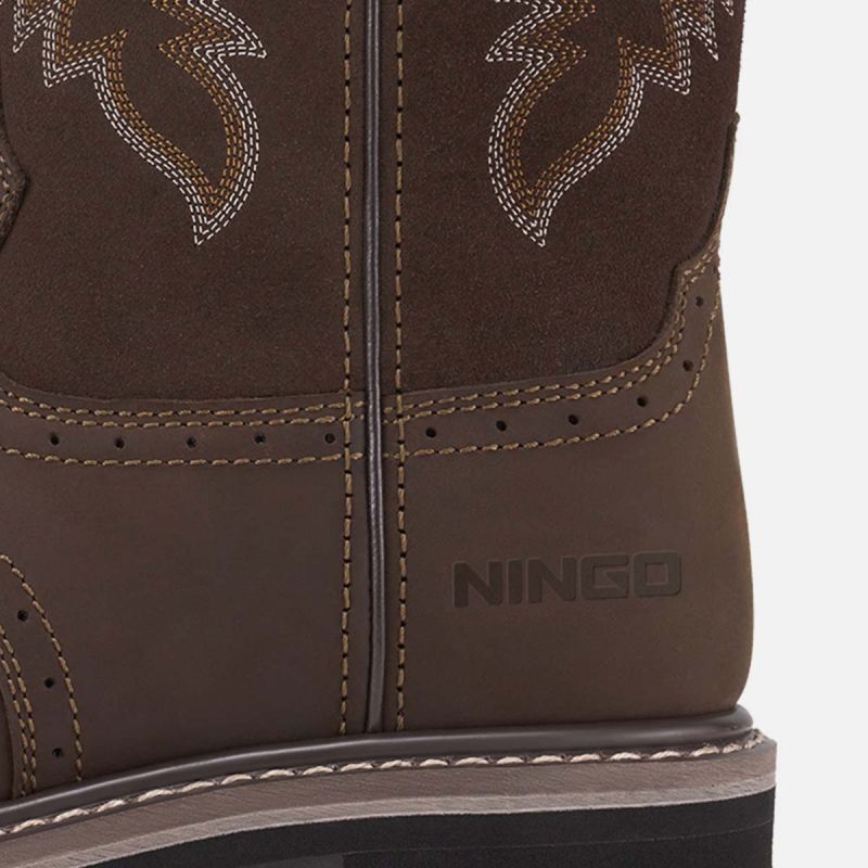 Men's Steel Toe Western Work Boots Brown image6 Men's Steel Toe Western Work Boots Brown image6