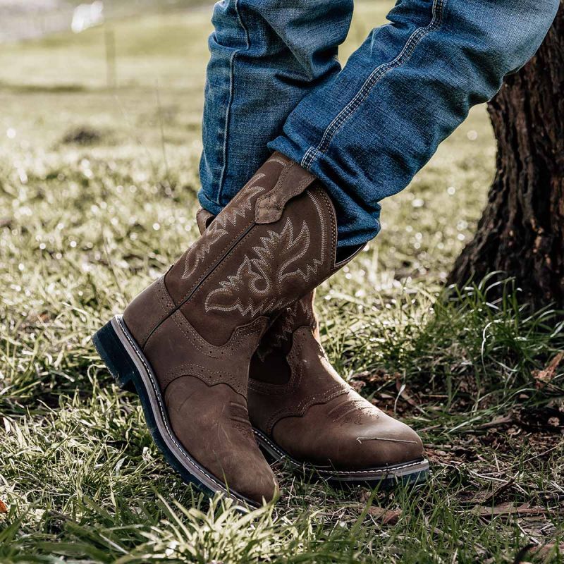 Men's Steel Toe Western Work Boots Brown image8 Men's Steel Toe Western Work Boots Brown image8