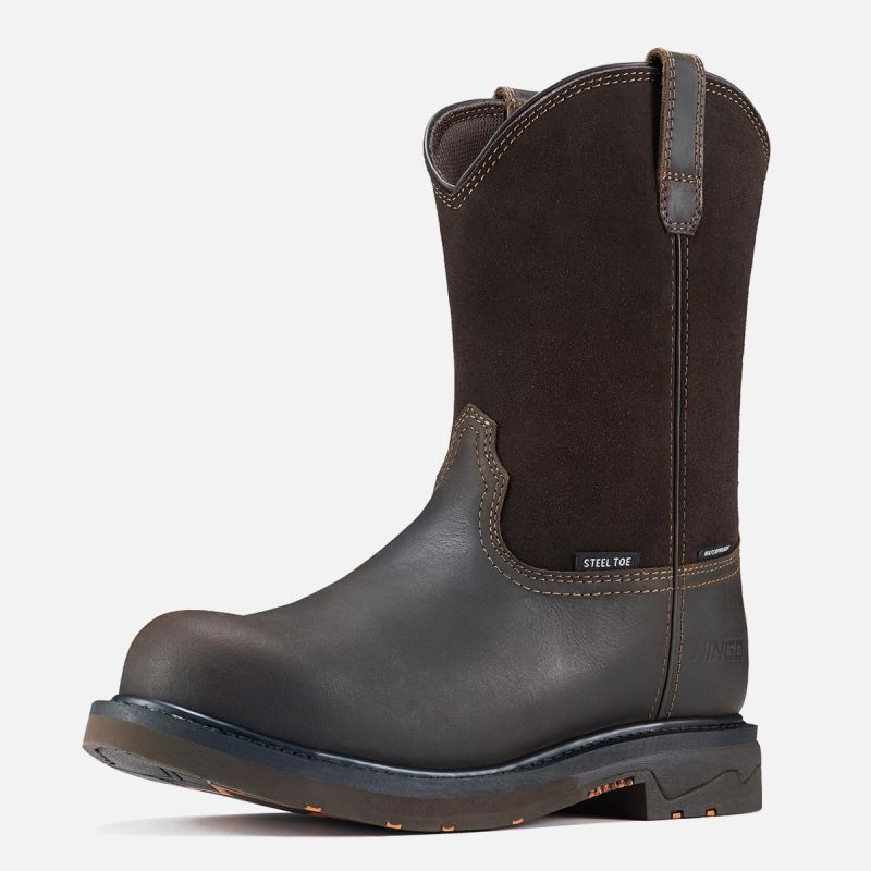 Men's Wellington Safety Boots Brown image1
