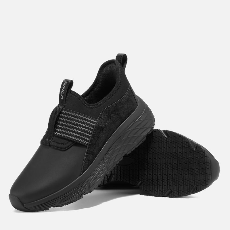 Men's Slip-on Waterproof Work Shoes Black image6 Men's Slip-on Waterproof Work Shoes Black image6