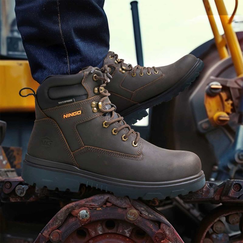 Men's TitanGuard Leather Safety Boots Brown image16