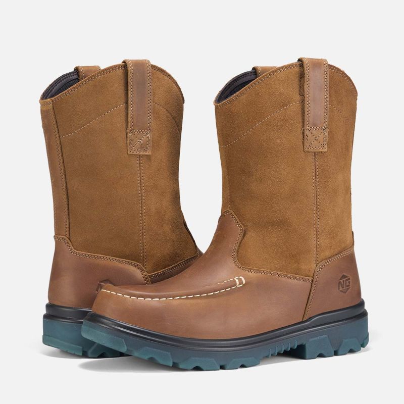 Men's Moc Toe Wellington Boots Camel image7 Men's Moc Toe Wellington Boots Camel image7