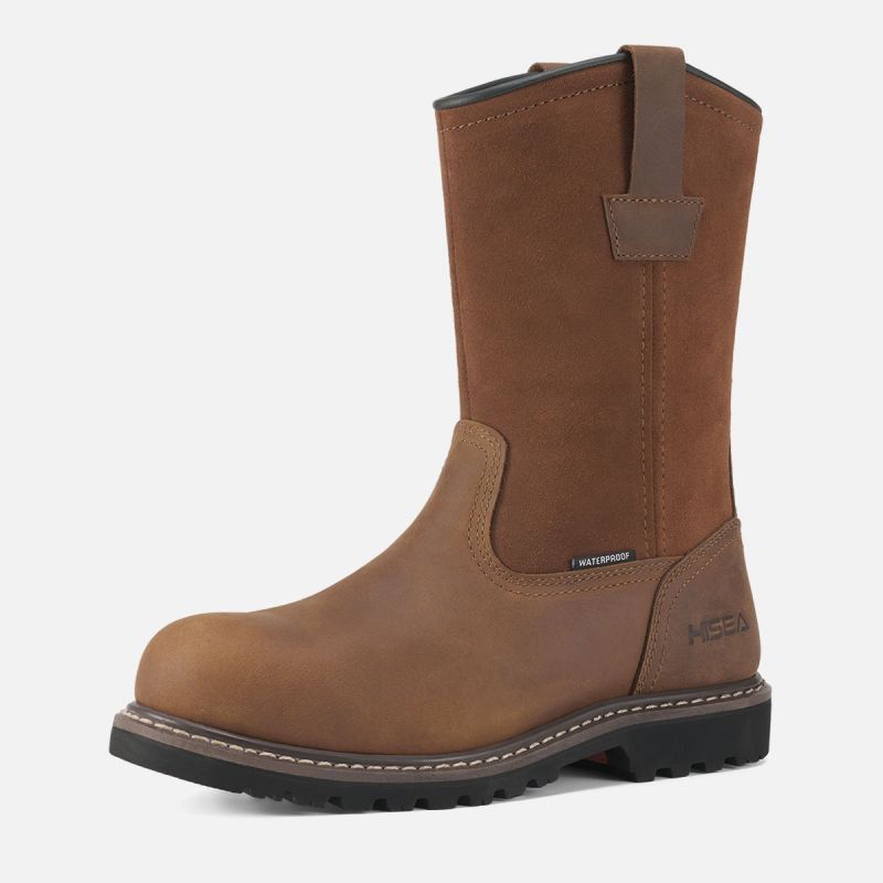 Men's Waterproof Wellington Work Boots Camel image1 Men's Waterproof Wellington Work Boots Camel image1