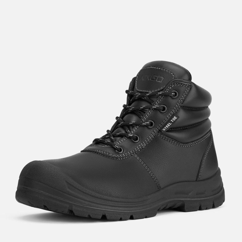 Men's Steel Toe Work Boots Black image1 Men's Steel Toe Work Boots Black image1